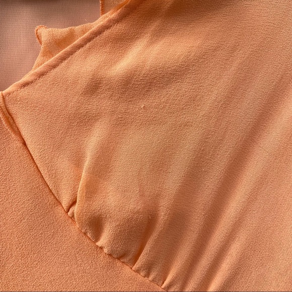 Vintage Creamsicle 100% Silk Crepe Top Y2K - Picture 4 of 11